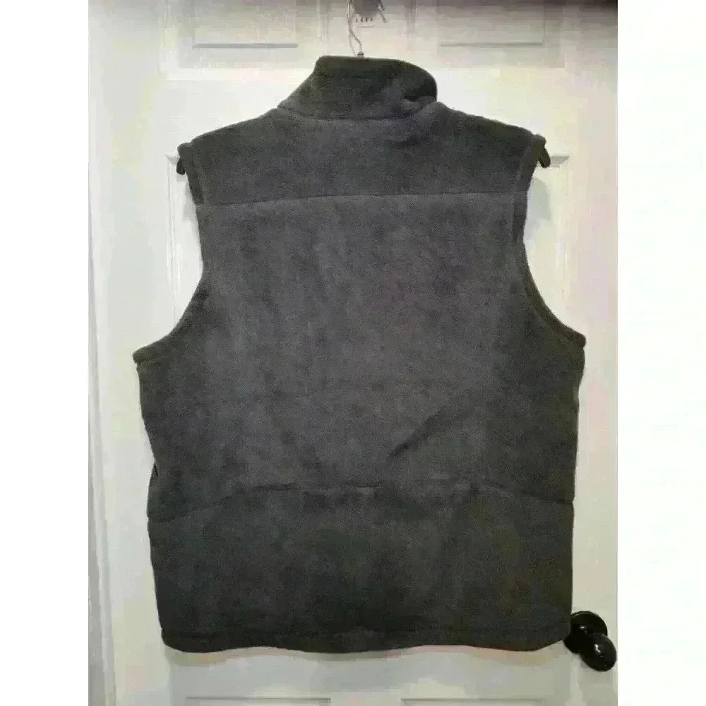 Pure Alaska Mens Charcoal Gray Fleece Full Zip‎ Vest Size LARGE